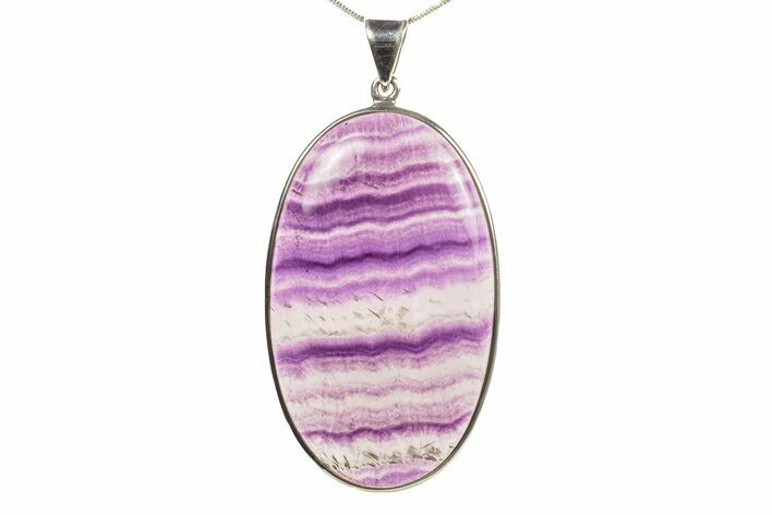 Banded Fluorite Pendant (Necklace) - Sterling Silver #279683